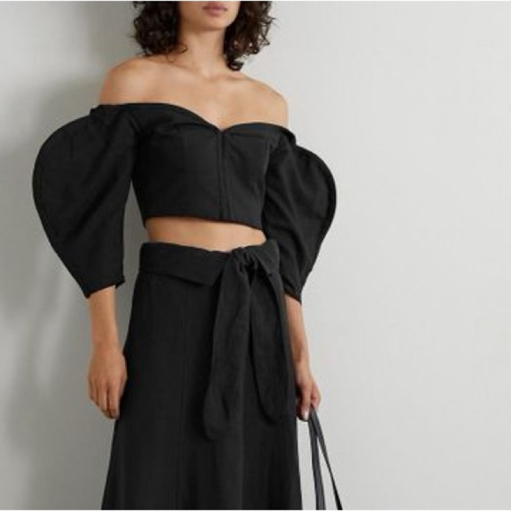 Mara Hoffman Black Off-Shoulder Blouse